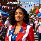 Booziq American Flag Lapel Pin Brooch For Women Men America 250th Pin Usa 250   