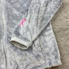 North Face Pink Ribbon Osito 2 Fleece Jacket Ladies Large Gray Full Zip Womens