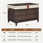 Wicker Storage Basket With Lid rattan Shelf 17 7 X 29 9 X 20 46 Inches Brown