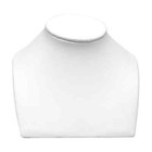 5  Tall White Leatherette Low Profile Necklace Display Bust