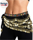 Women s Belly Dance Hip Scarf With Gold Coins Triangular Belly Dancing Wrap Belt