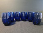 Set Of 6 Vintage Barrel Styled Wine Drinking Glasses Stemless Handcrafted Heavy
