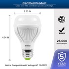 Sansi 100w Equivalent Led Light Bulb Night Lamp 13w A19 1600lm Home 3000k 6 Pack