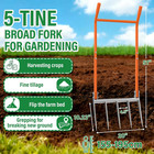 Broadfork 5-tine Broad Fork For Gardening Ergonomic U-shaped Design Heavy Duty B