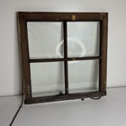 24  X 24   Vintage Window Sash Rare Size Old 4 Pane Frame 1940s Arts Deco Craft