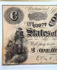 1864  100 Confederate States Note Pcgs Au 55 Richmond Civil War T-65 Pf-1 Csa
