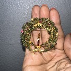 Set Of 4 Christmas Broches Wreath Candle Noel