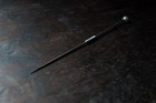 Vintage Opium Needle     Coiled Wire Grip  Gem-like Finial