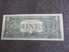 1969 Error  1 One Dollar Bill Us Note Ink Transfer Print Back Rare  B29999041b