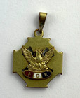 Antique Foe Gold Filled Enamel Fraternal Order Of Eagles Pendant