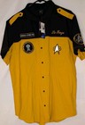 Star Trek Geordi La Forge Woven Button-up From Boxlunch Xl Yellow Black Patches 