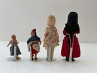 4 Antique Vintage All Bisque Hertwig  German Doll Lot Dollhouse Miniature Tlc