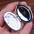 925 Sterling Silver Large Photo Locket Pendant   16  38  Necklace Chain Set D540