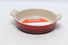 Le Creuset Cerise 8  Round Stoneware 2  Deep Baking Dish 20cm With Handles Nwt