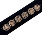 Antique Coin 1869 Bracelet 19th Century Victorian Sterling Silver Peru Pierced