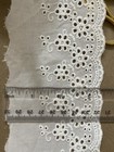 2 Yards Soft White Vintage Floral Embroidery Cotton Lace Trim  Eylet   Scalloped