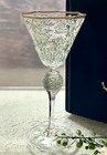 Moser Salvati Canine   Foliate Wine Glass Enameled C1900 s Antique Gold Trimmed