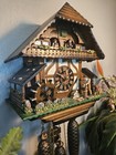 German Animated Woodsman 8 Day Musical Cuckoo Clock With Dancers   Water Wheel 
