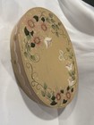 Vintage Hand Painted Oval Wooden Large Box Floral Decor