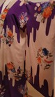 Vintage Purple Floral Silk Japanese  Kimono