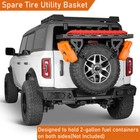 Hooke Road Spare Tire Mount Cargo Carrier Basket Luggage Storage Cargo Rack