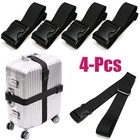 4-pack Add A Bag Luggage Connector Straps Adjustable Suitcase Belt Strap Travel