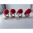 Vintage 1992 Annalee Santa Napkin Rings Set Of 4 Christmas Table Decor
