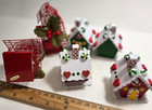 Vtg Christmas Ornament Lot Of 4 Wooden Gingerbread Houses  2 Metal Birdhouses