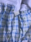 Full Size Bed Skirt Pottery Barn Kids-blue Green Plaid Cotton Percale Bedskirt