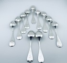 Joseph Seymour Sterling Dessert Spoons Set Of 11     6 75        1892 Rose Engraved