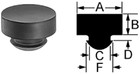 8 Pack 1  Push-in Rubber Bumpers  feet  Rb-1