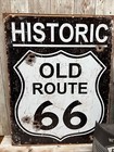 Historic Route 66 Vintage 3 Piece Gift Package Car Door Oil Can Metal Sign