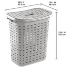 Sterilite Large Weave Laundry Hamper With Lid Gray Plastic Basket Decor 4 Pack