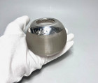 Antique English Sterling Silver Ribbed Glass Big Ball Large Match Striker Holder