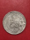 1870 Yj Peru Un Sol Silver Coin 90  25g 22 5g Asw