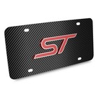 Ford Focus St 3d Logo On Black Carbon Fiber Patten Stainless Steel License Plate