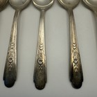 12 Antique Crosby 1935 Silverplate Teaspoons Floral Handles
