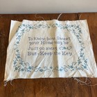 Embroidered Sweet Home Keep The Key Verse Completed Unframed Needlepoint Home