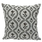 Floral Decorative Outdoor Throw Pillow  Off-white black