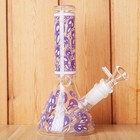 7 8  Skull Fluorescent Glass Bong Glass Water Pipe Tobacco Smoking Beaker 14mm