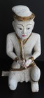 Vintage Burmese Carved Figure Of Musician - Carved Wood Folk Art - Asian Statue