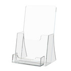 Tri Fold Brochure Display Stand With Business Card Holder For Trade Shows Table
