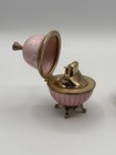 Vintage 1950s Evans Table Lighter   Ashtray Set Pink Enamel Mcm Madmen
