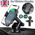 30w 2 In 1 Wireless Car Charger Fast Charging Mount Automatic Clamping Holder Us