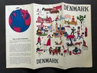Vintage Denmark Tourist Map 24 X 16 5 In Illus  Paper Folded
