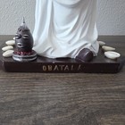 Obatala Orisha Statue 13  Yoruba Santeria Ifa Figurine White Robe Rooster Staff