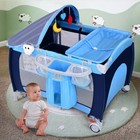 3-in-1 Foldable Baby Crib Playpen With Bassinet  Changing Table  Canopy