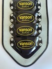 Vanson Leathers Knee Sliders Set Of 5 On Display Board     Black yellow Logo
