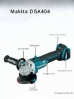 Makita 18v 125mm Angle Grinder With Two Batteries And Charger Brushless Dga404