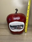 Large Painted Gourd Apple Red With Farm Scene